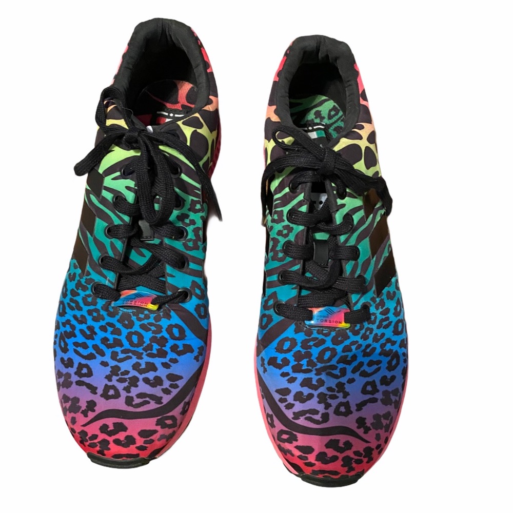 Adidas ZX Flux Rainbow Safari Sneakers Size 11